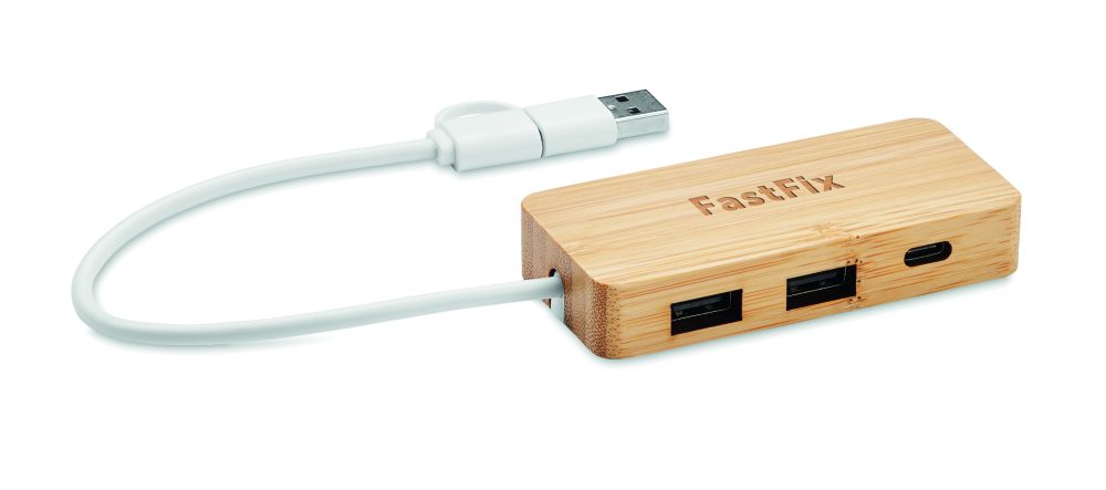 3-portowy bambusowy hub USB - obrazek 5