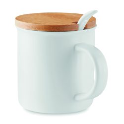 Porcelanowy kubek z łyżeczką