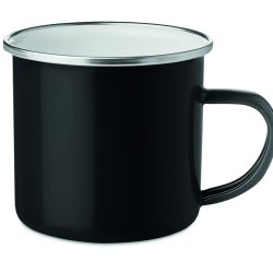 Metalowy kubek, warstwa emalii